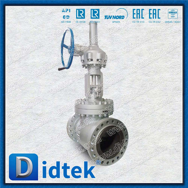 Didtek Cast Steel A216 WCB Gear OP Balanced Disc Globe Valve