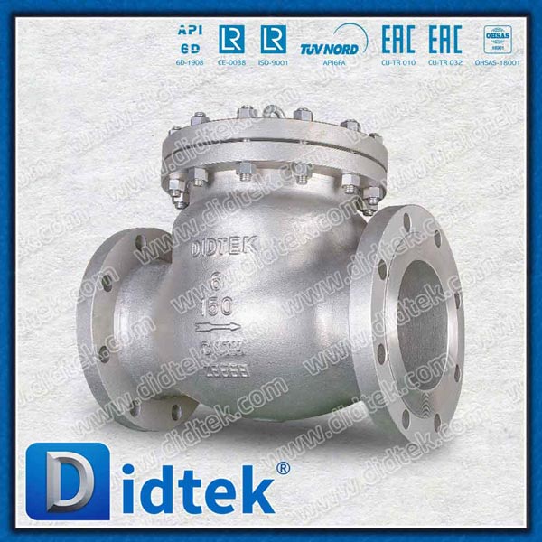 Didtek Industrial 6'' SS Cast Steel Flanged Swing Check Valve