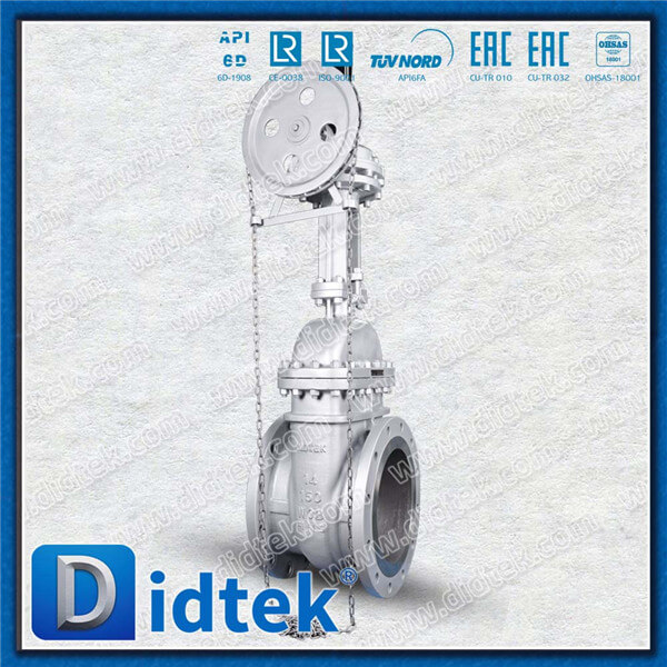 Didtek 150LB 14 Inch Cast Steel Gate Valve With Chain Wheel Driven
