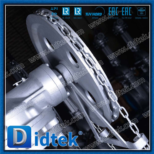 Didtek 150LB 14 Inch Cast Steel Gate Valve With Chain Wheel Driven