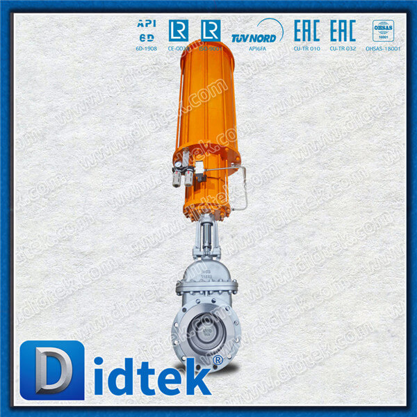 Didtek Alloy Steel WC6 Single Acting Spring Return Pneumatic Gate Valve